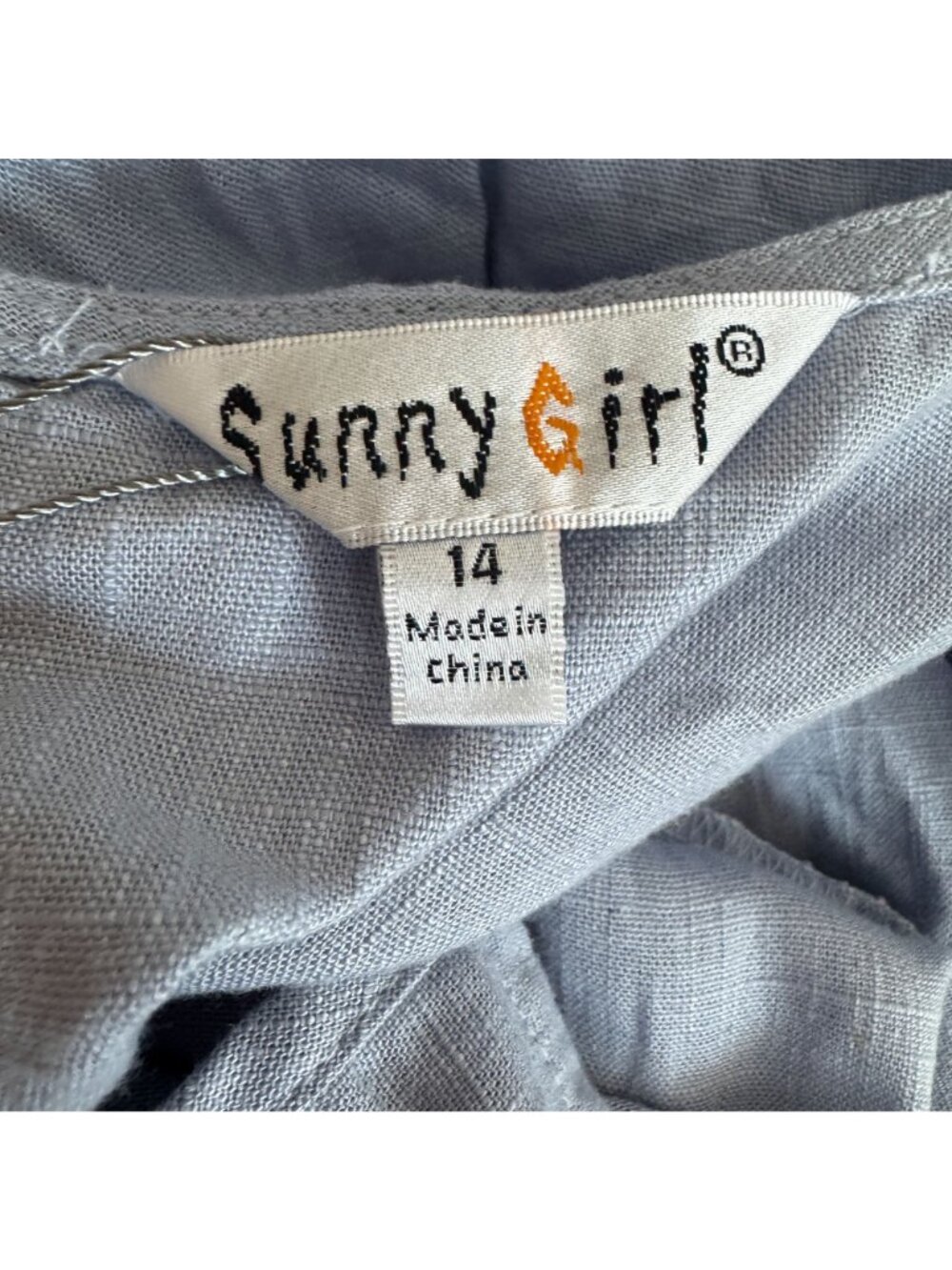 Sunny Girl Light Blue Tiered Ruffle Dress Side seam pockets Style 13254A NWT - Picture 3 of 9